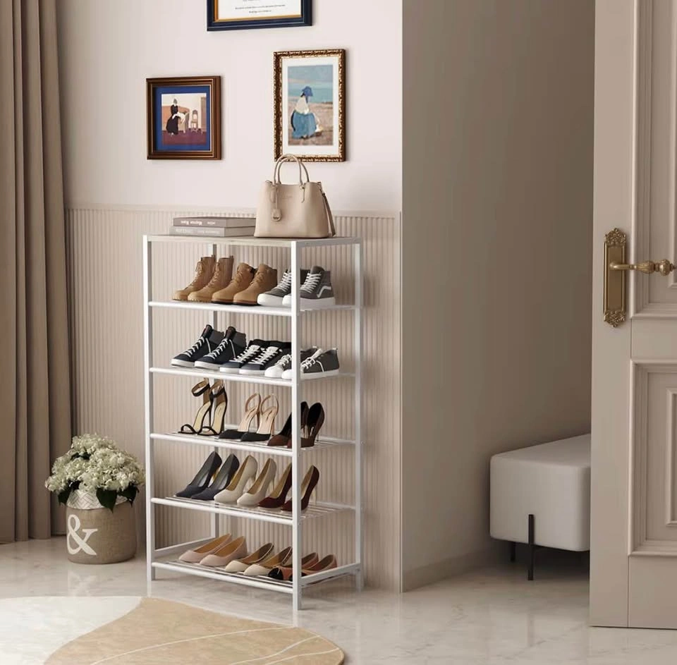 HOMEFORT 6-Tier Shoe Rack Storage Tower (White Oak Finish) - photo 2