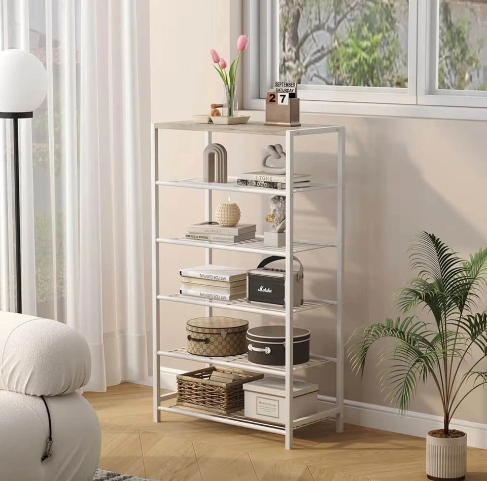 HOMEFORT 6-Tier Shoe Rack Storage Tower (White Oak Finish) - photo 5