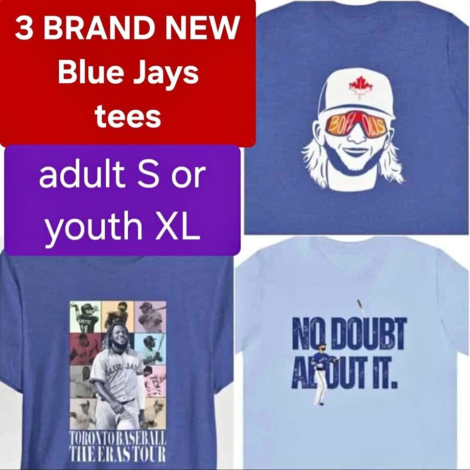 Blue Jays tees - youth XL or adult S - NEW