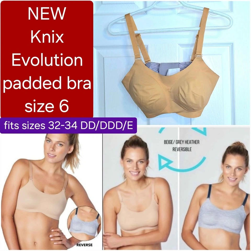 Knix Evolution Padded Bra - NEW - adjustable/reversible size 6