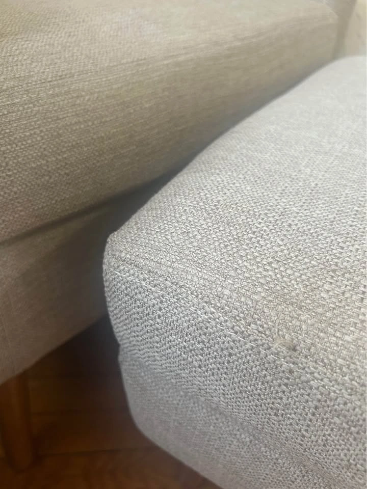 Natural Fabric Armchair and Ottoman - photo 5