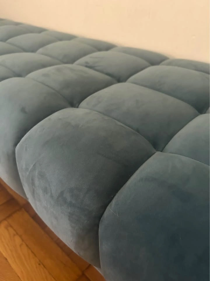 Bloomingdale’s Turquoise Velvet Bench - photo 3