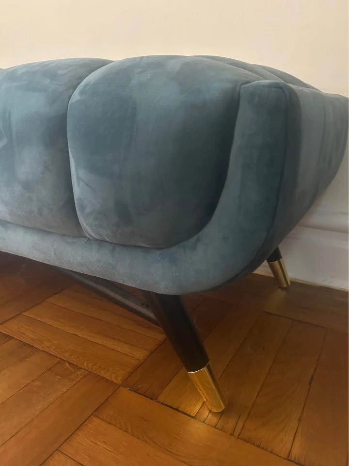 Bloomingdale’s Turquoise Velvet Bench - photo 4