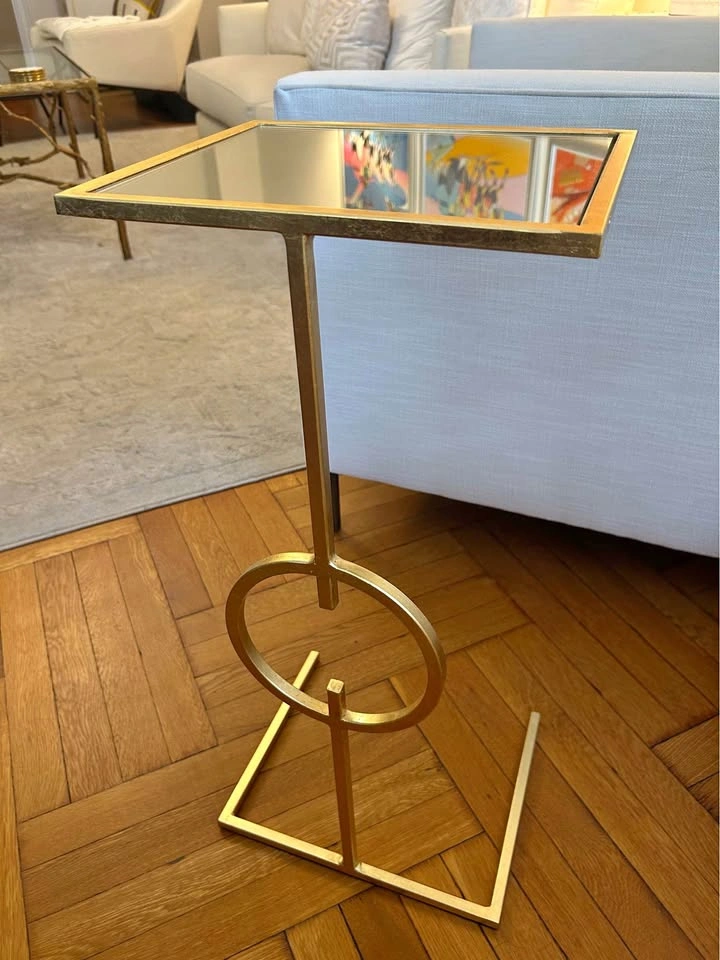 Gold Mirror Top Side Table