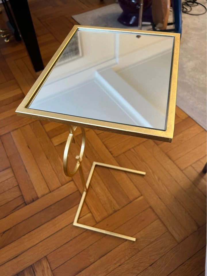 Gold Mirror Top Side Table - photo 3