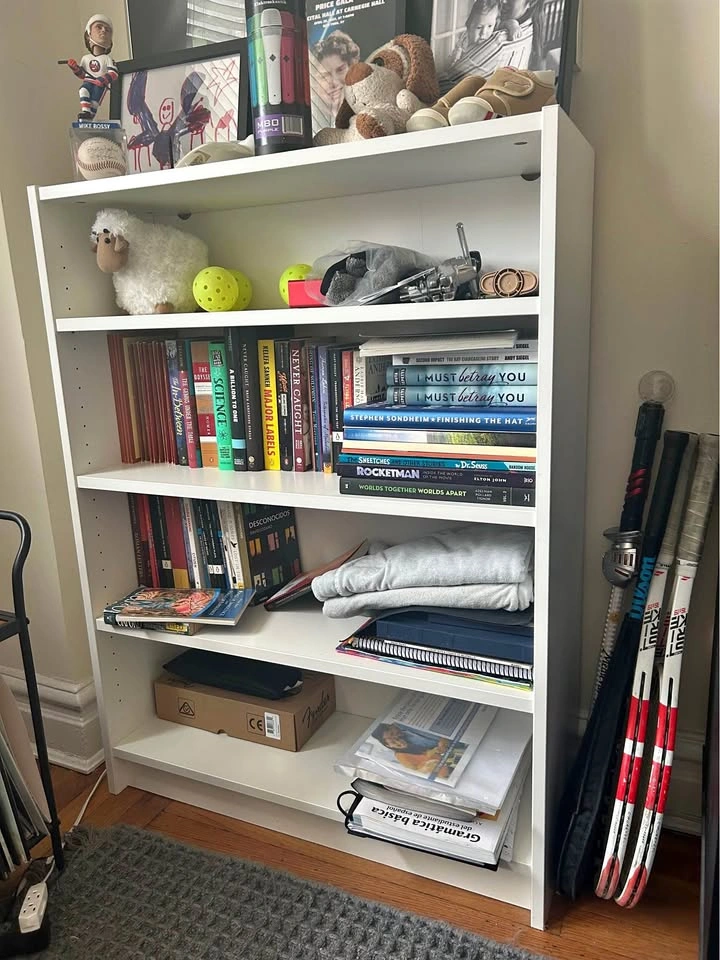 Crate and Barrel White Wooden Book Shelf