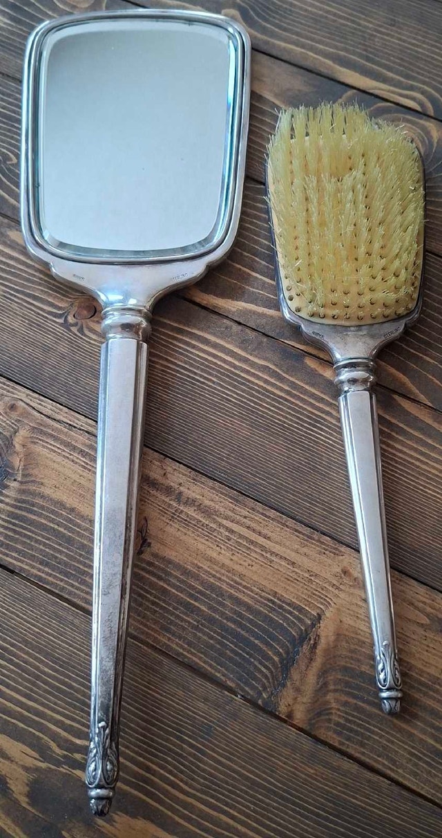 Birks Sterling Silver Brush Mirror Vanity Set