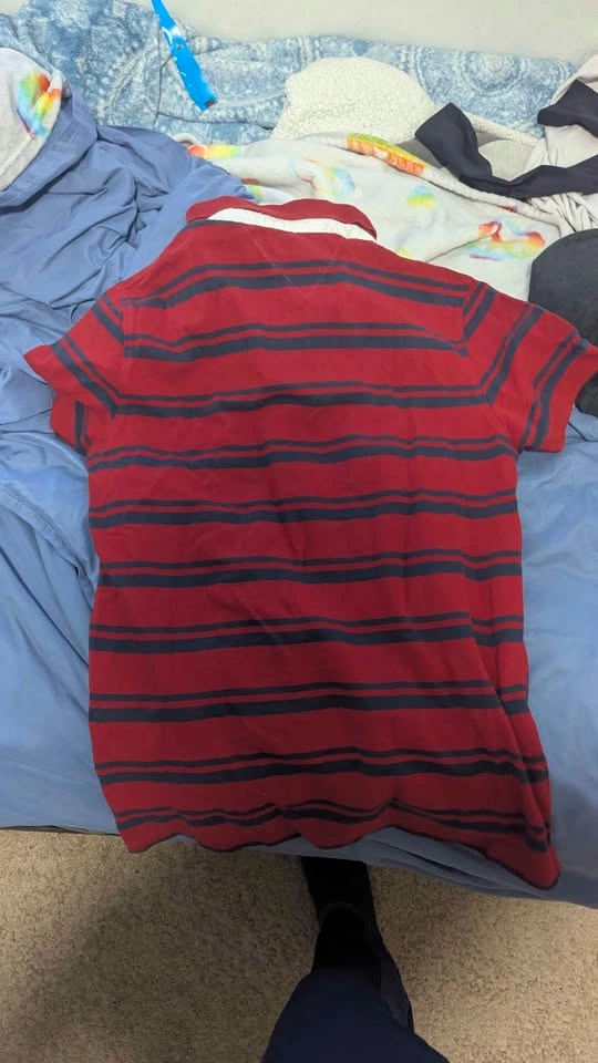 Tommy Hilfiger Red Navy Striped Polo Shirt - photo 2