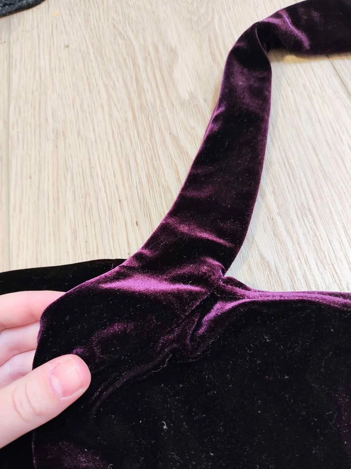 Deep purple velvet halter dress - photo 2
