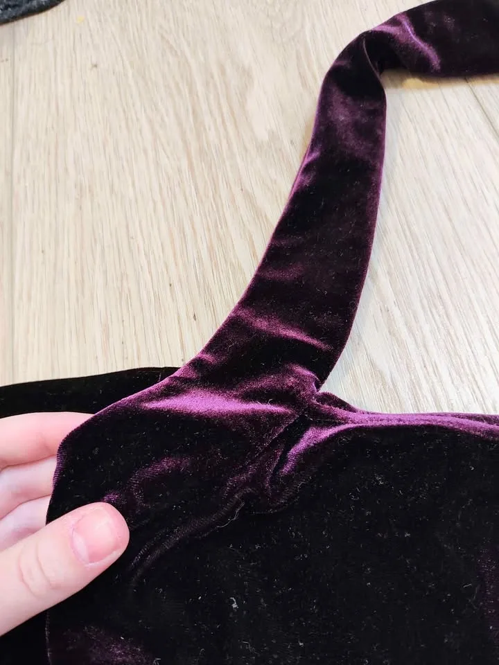 Deep purple velvet halter dress - photo 2