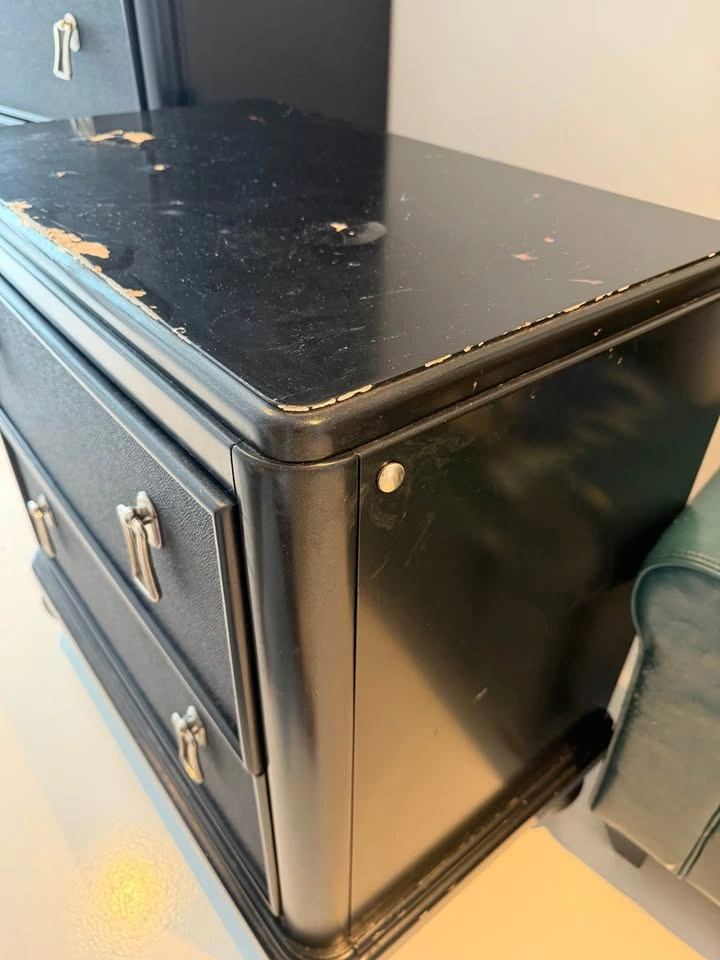 Raymour & Flanigan Black 2-Drawer Nightstand w/ Built-In Light - photo 3