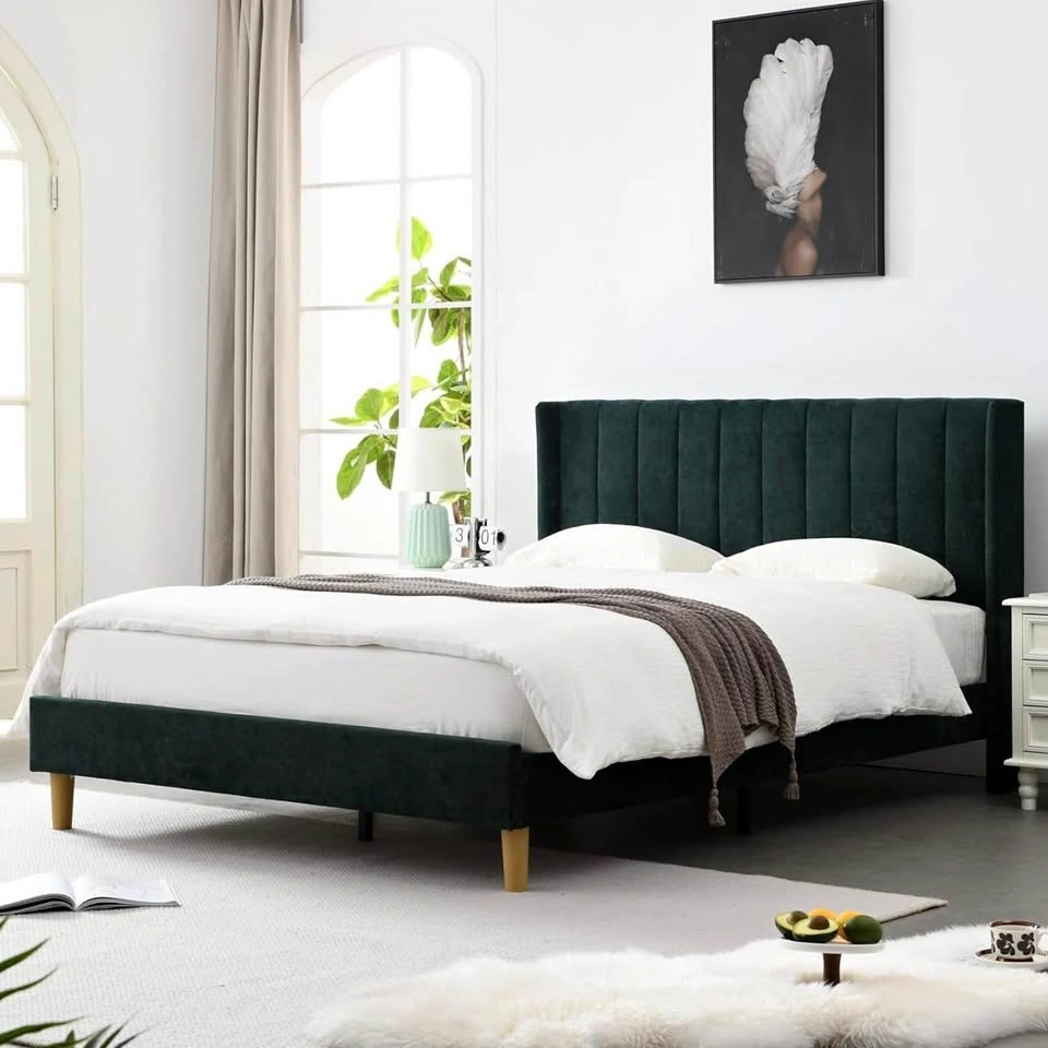 YUHUASHI upholstered Platform Queen Bed Frame