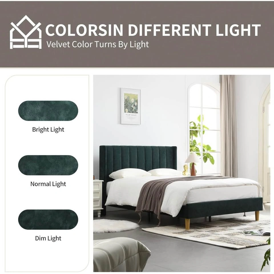 YUHUASHI upholstered Platform Queen Bed Frame - photo 4