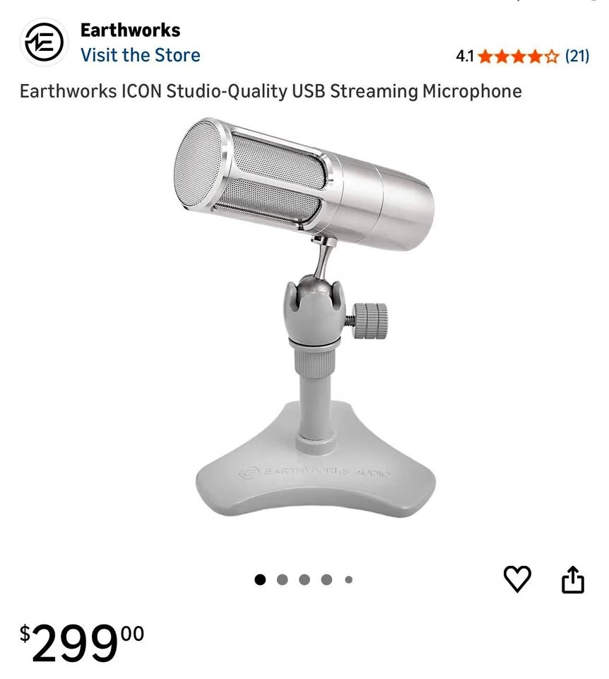 Earthworks ICON Studio-Quality USB Streaming Microphone