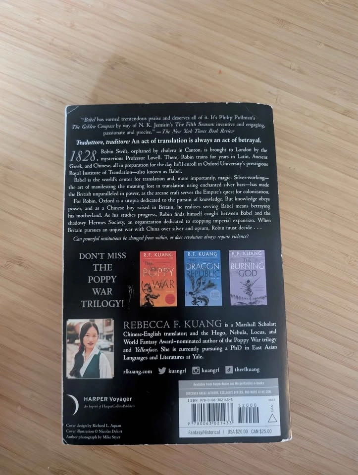 Babel by R.F. Kuang #1 New York Times Bestseller - photo 2