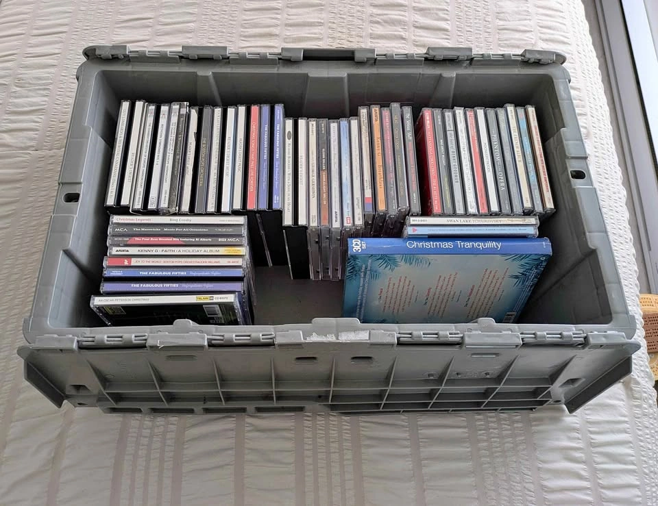 CD Collection and grey crate