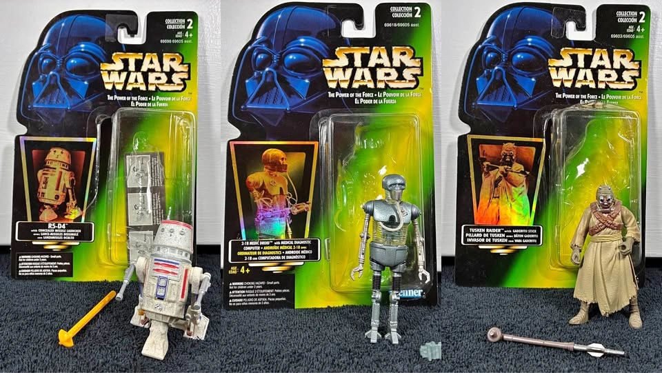Lot of 3 1990’s Star Wars POTF Kenner 3.75” Action Figures