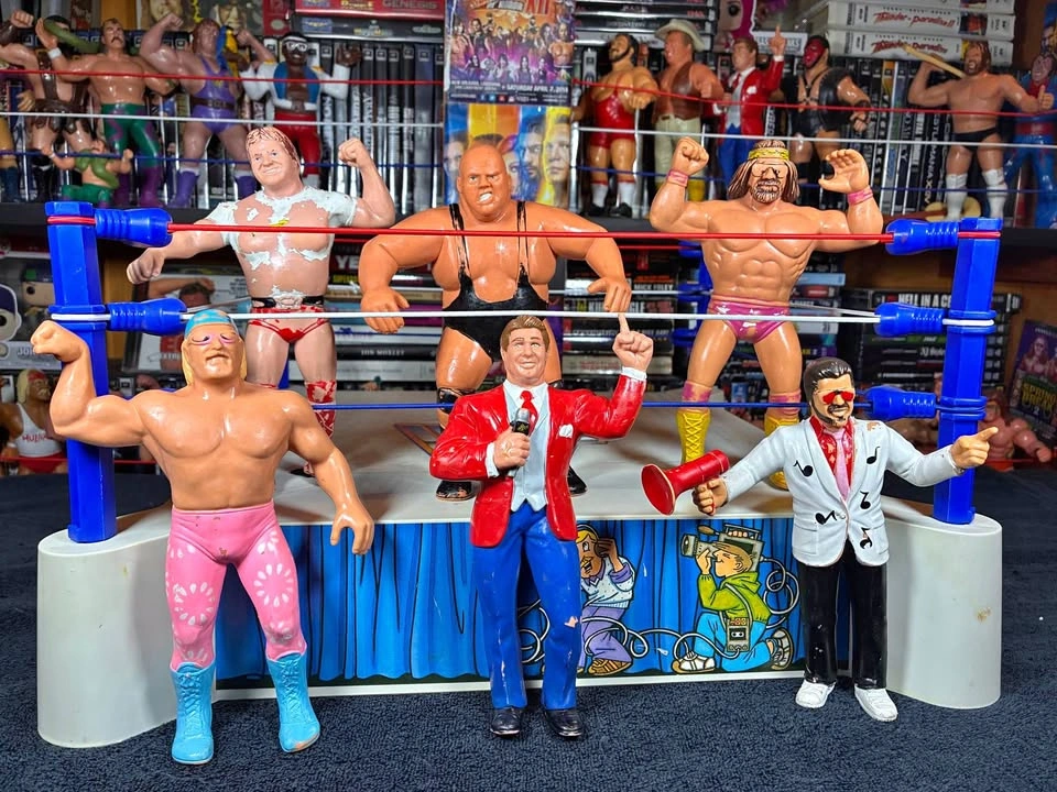6 WWF / WWE LJN 1980’s 8” Rubber Wrestling Figures - Vince McMah
