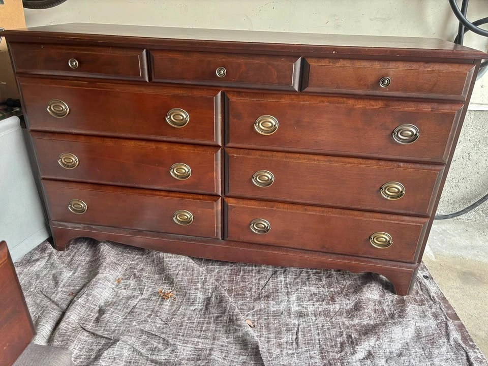 Bombay Company Wood Dresser with Matching 2 Nightstands