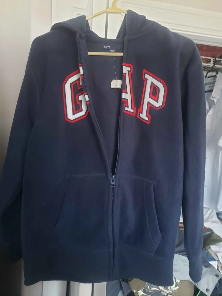 GapKids navy blue GAP logo full-zip Fleece hoodie XXL (14-16) - photo 3