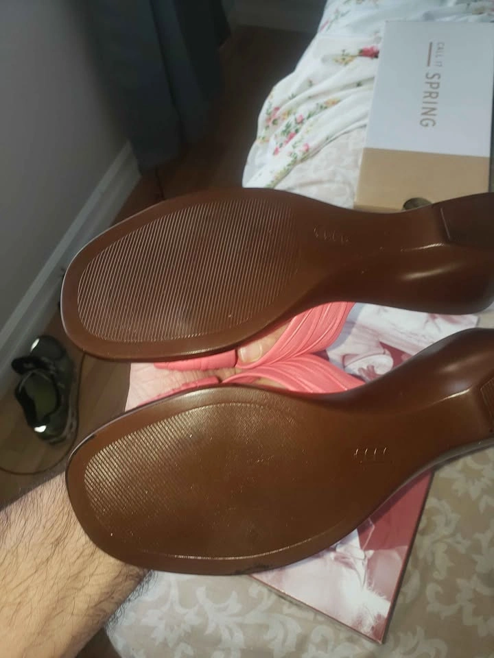 New Italian Shoemakers Coral Pink Wedge Slides Size 7 - photo 4