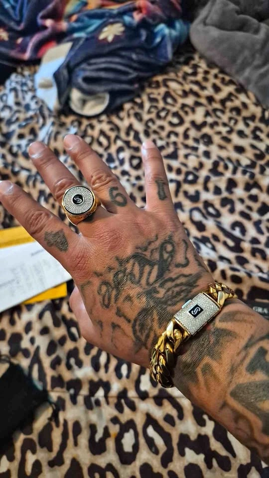 316L Stainless Steel Gold Cuban Link Bracelet & Ring Set