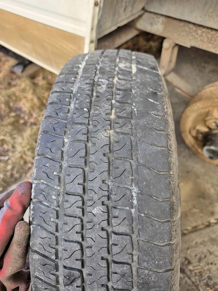 2 spare trailer tires on rims 14"