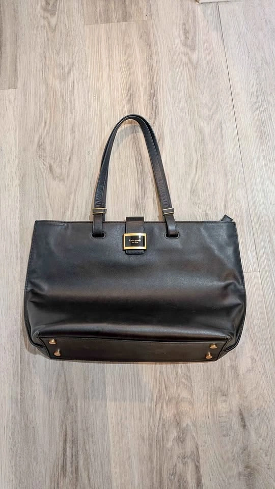 Kate Spade Black Leather Tote Bag