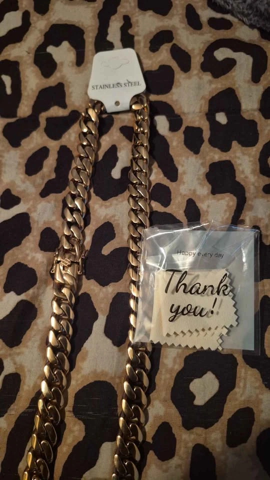 316L Stainless Steel 30-inch Cuban Chain 14mm Wide 233.9g - photo 3