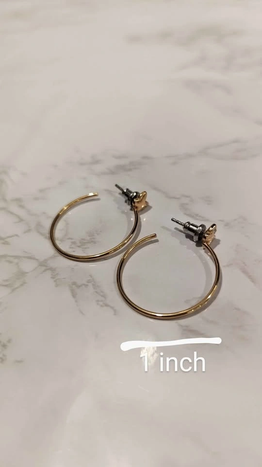 Fossil butterfly hoop earrings (1 inch hoop) - photo 2