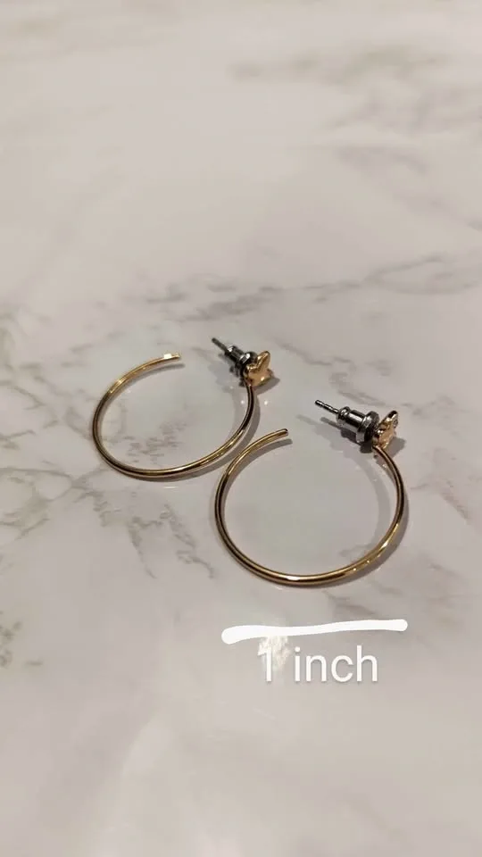 Fossil butterfly hoop earrings (1 inch hoop) - photo 2