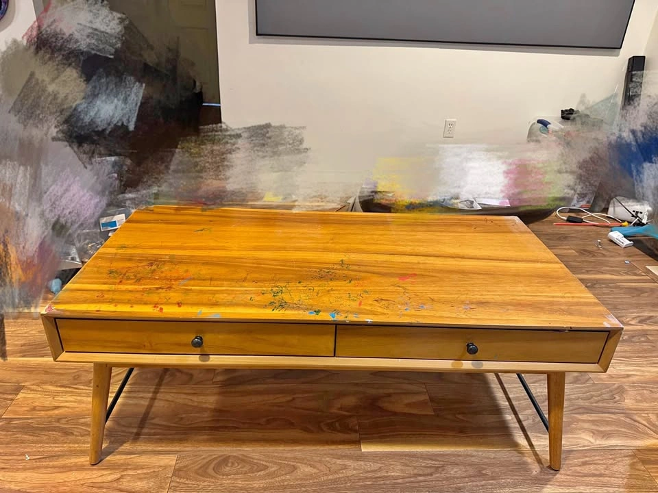 Mid-Century Style Coffee Table with Drawers