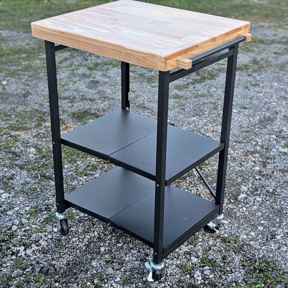 Folding Kitchen Cart / Butcher Block Prep Station