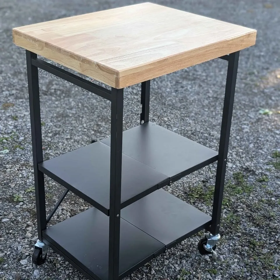 Folding Kitchen Cart / Butcher Block Prep Station - photo 2