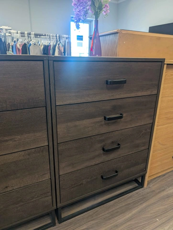 Modern 4 Drawer Dresser Dark Wood Chest Storage Organizer - photo 2