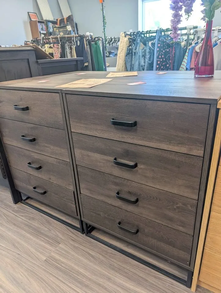 Modern 4 Drawer Dresser Dark Wood Chest Storage Organizer - photo 3