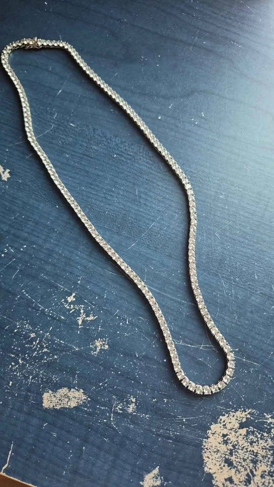 24 inch Stainless Steel Tennis Chain 4mm VVS1 Stones - photo 2