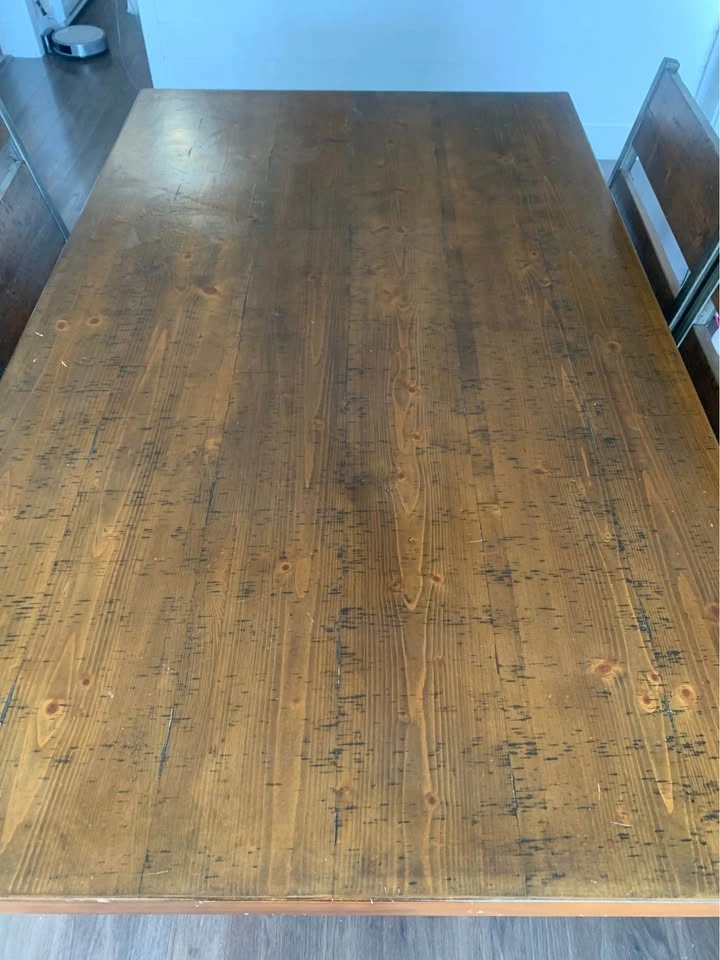 Rustic Solid Wood Dining Table Set – 4 Chairs Included - photo 3