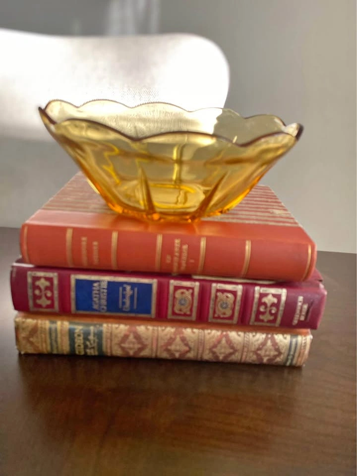 Vintage Anchor Hocking Swedish Modern Amber bowl