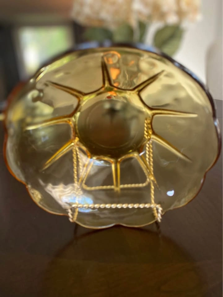 Vintage Anchor Hocking Swedish Modern Amber bowl - photo 2