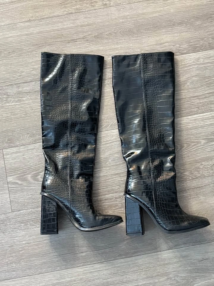 Knee high crocodile boot - public desire sid 7 - photo 2