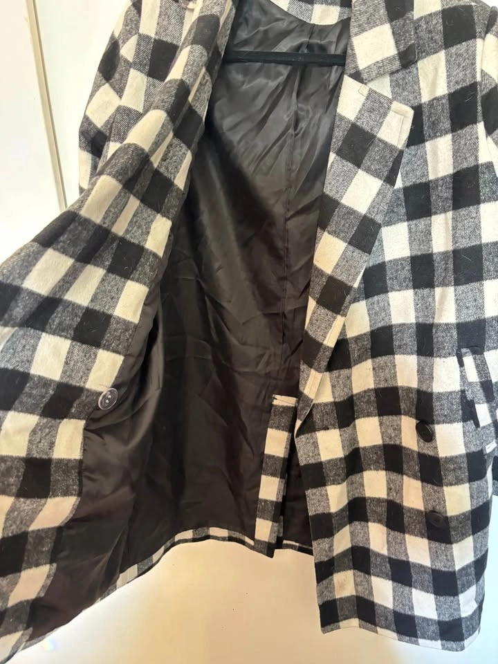 missguided gingham coat - size 2 - photo 3