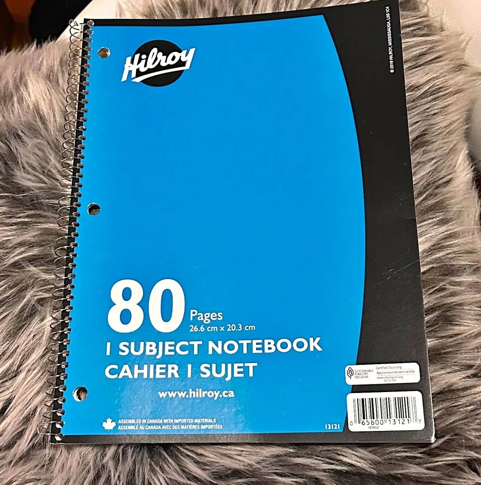 Hilroy 80 Page 1 Subject Notebook