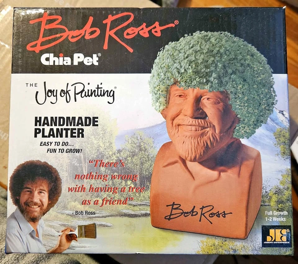 Bob Ross Chia Pet The Joy of Painting Planter