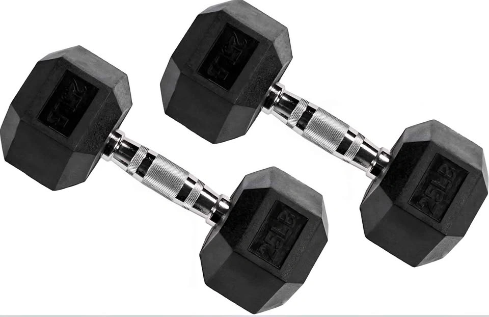 Brand new pair of 25LB Hex Dumbbells