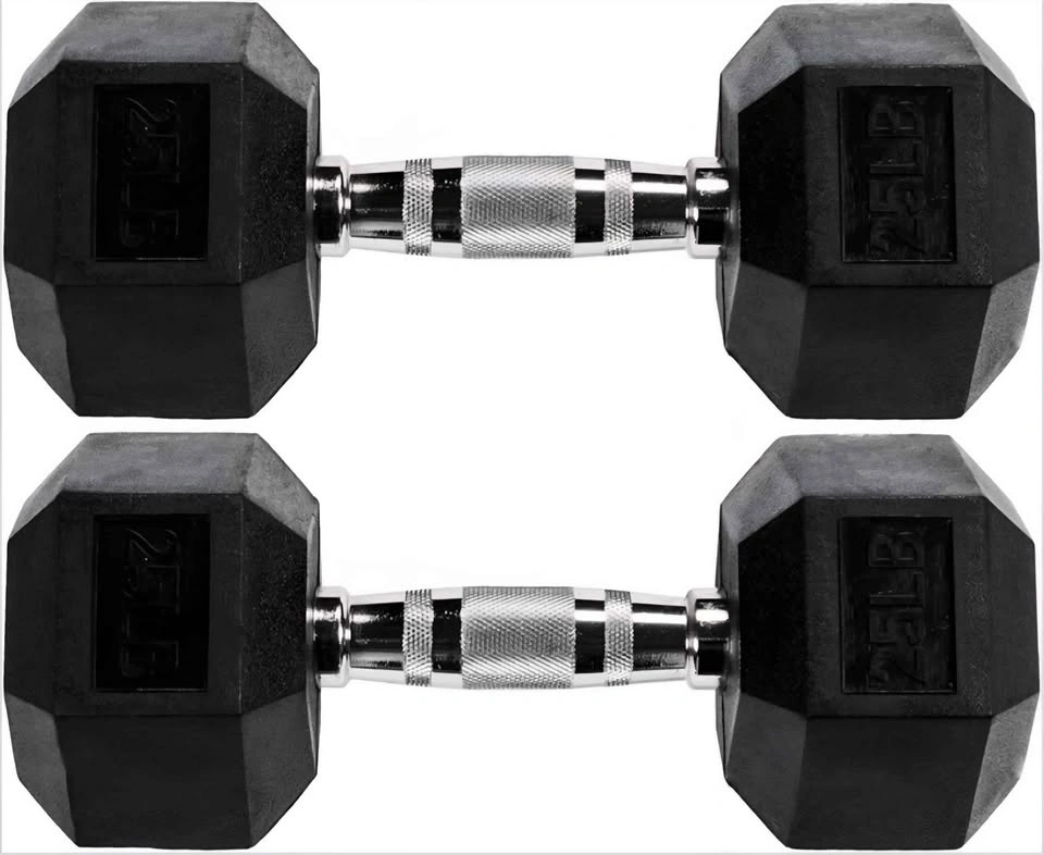 Brand new pair of 25LB Hex Dumbbells - photo 2
