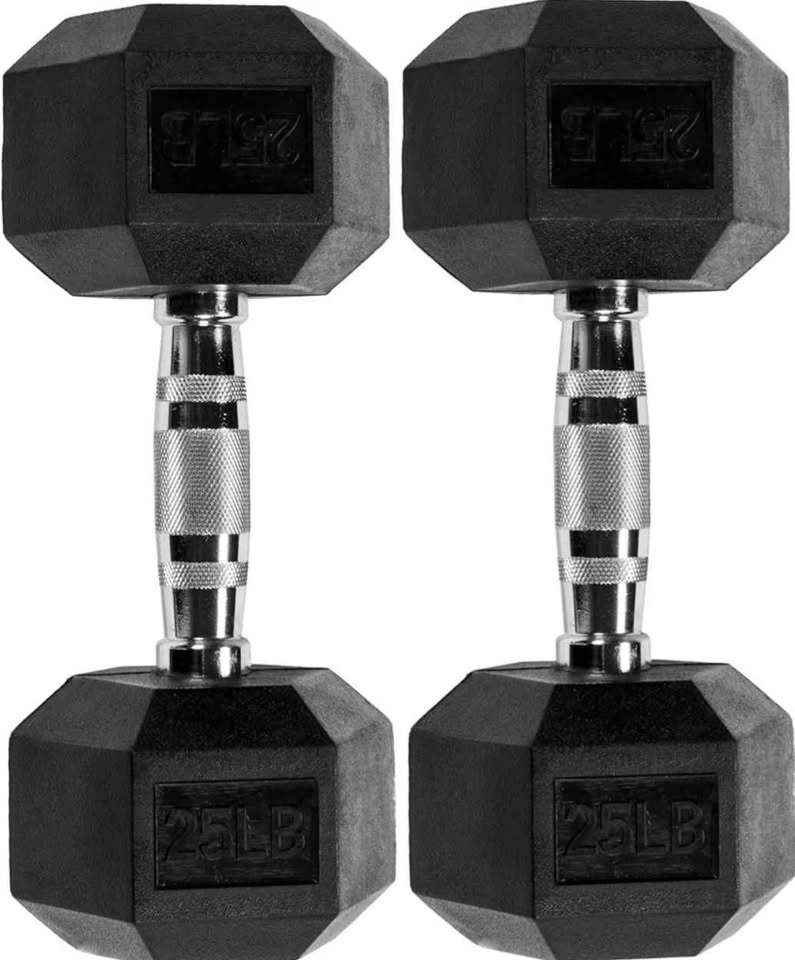 Brand new pair of 25LB Hex Dumbbells - photo 3