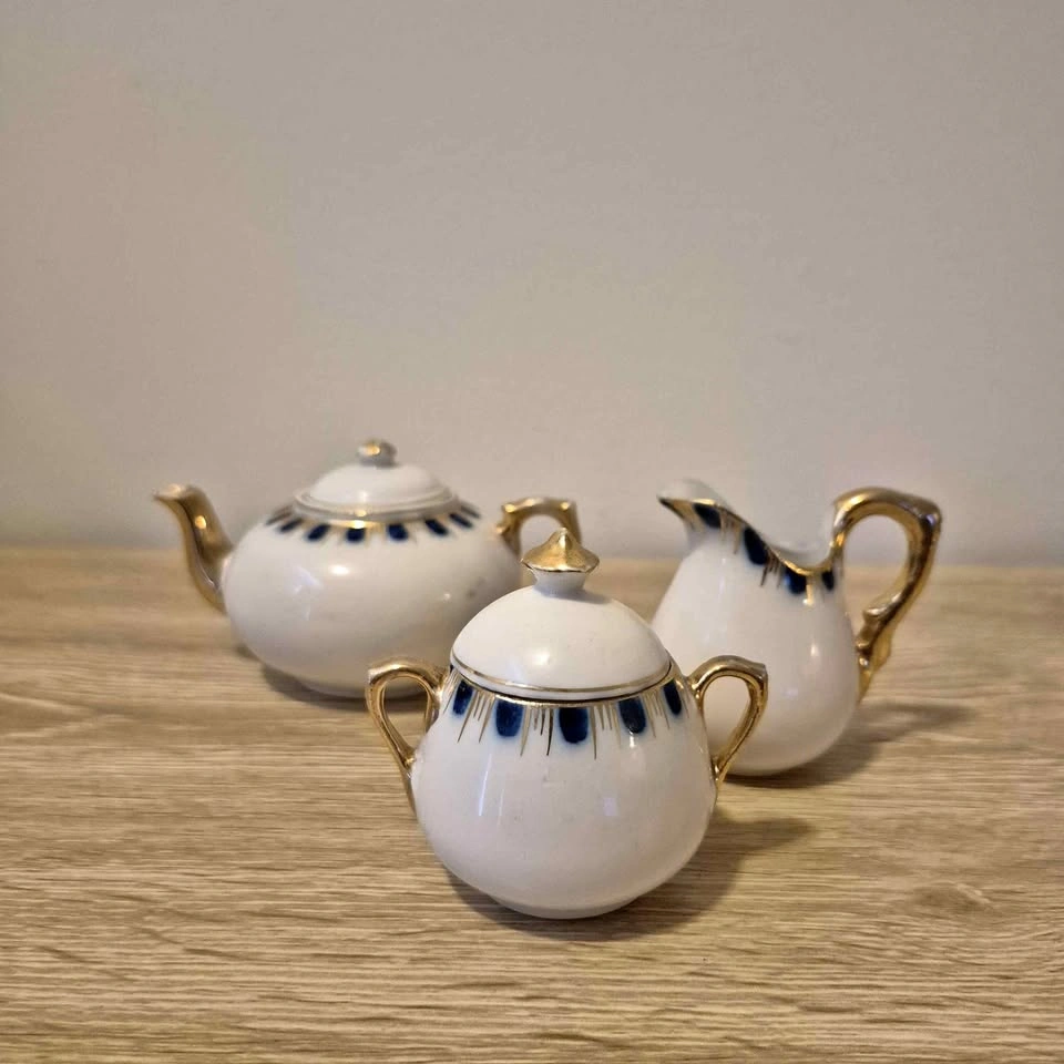 Vintage Hand-painted Bone China Toy Tea Set