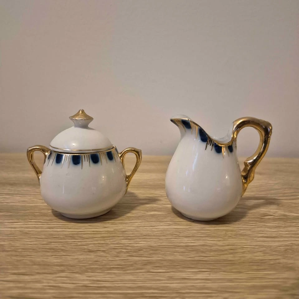 Vintage Hand-painted Bone China Toy Tea Set - photo 4