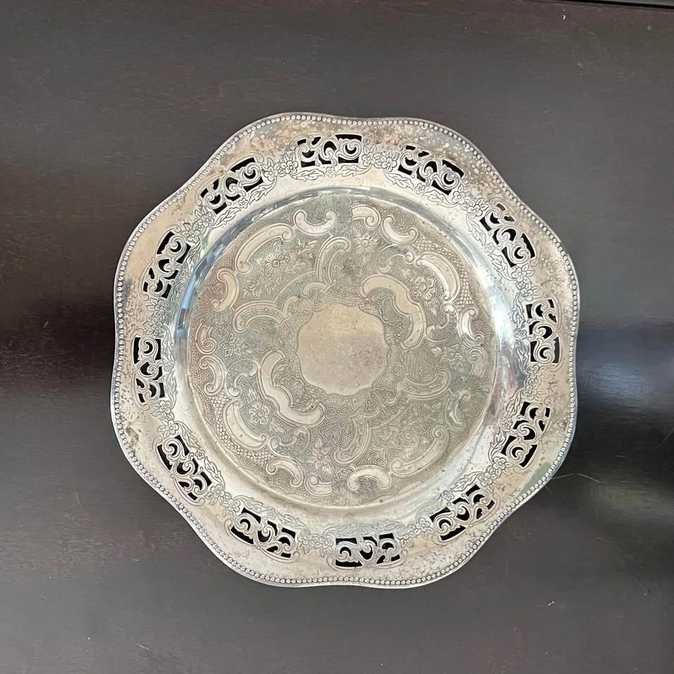 Vintage Viking Plate E.P. Copper Silver-Plated 9” Tray